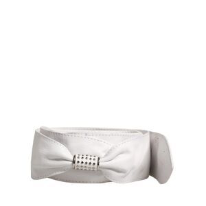Orciani Women White Leather Embellished Wide Waist Cintura Women's Belt